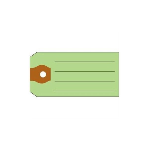 Asp Multi-Purpose Tags (No Rings), 1 3/8" X 2 3/4", 500 Per Box: Green Pk 1473